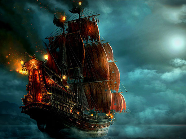 Sloop Pirate Jolly Roger